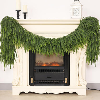 5FT Christmas Norfolk Pine Garland -1PCS, Artificial Pine Needles Garlands Faux Greenery Fake Garland for Holiday Fireplace,Table,Window,Stairs,Mante,Indoor Outdoor Decor