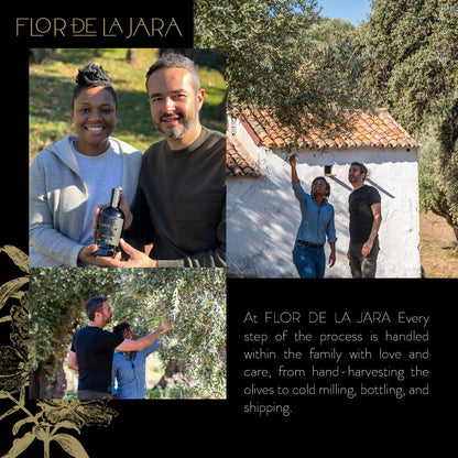 FLOR DE LA JARA Premium Extra Virgin Olive Oil, Spanish, Polyphenol-Rich, Cold Pressed, Monovarietal Picual, Hand-Harvested Olives, Family-Owned Grove, Latest Harvest, 16. 9oz.