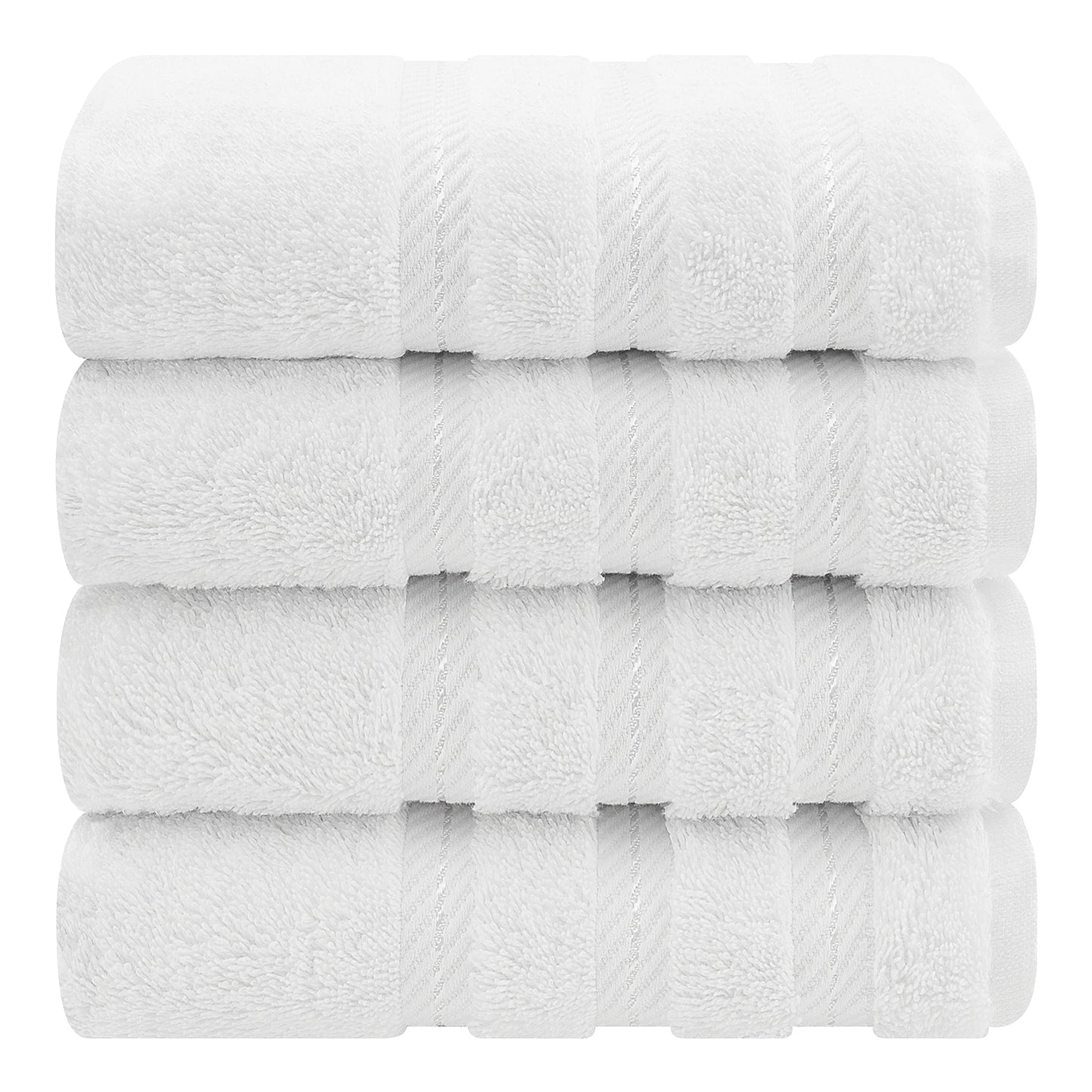 American Soft Linen Luxury Hand Towels for Bathroom, 100% Cotton Turkish 4 Piece Hand Towel Set, 600 GSM Hand Face Towels for Kitchen, White Hand Towels
