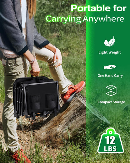Moothing Collapsible Wagon, Wagons Carts Foldable with Tailgate Extended, Folding Wagons 360lbs Heavy Duty, Portable Lightweight Utility Wagon Cart for Grocery, Camping, Garden, Sports, Black D