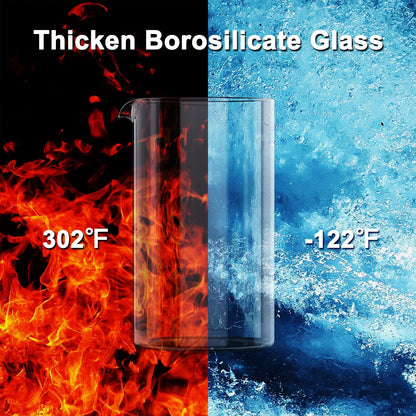 RAINBEAN Mini French Press Coffee Maker, 12 oz, Camping Coffee Press Pot, Small French Press, Tea and Frothed Milk Press (Black, 12 oz)