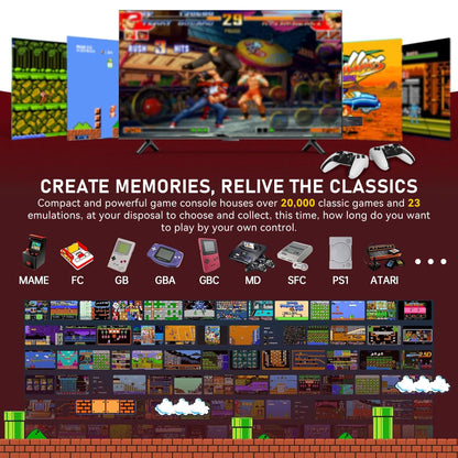 BADGOAL 2025 New Retro Game Console, Nostalgia Gaming Stick, Classic Video Games with 4K HDMI, 20,000+ Games and 23 Emulators, Upgraded Dual 2.4G Wireless Controllers 64GB