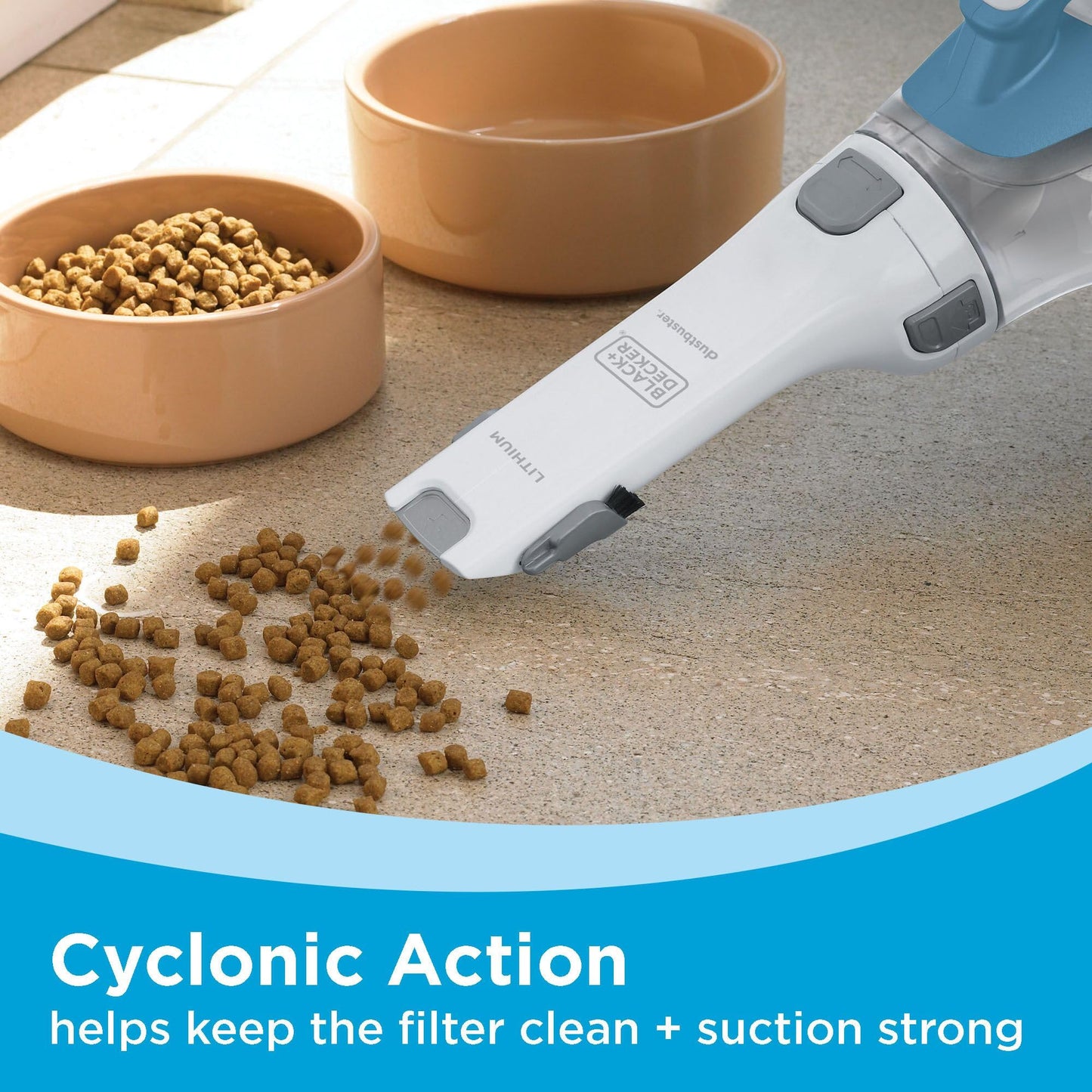 BLACK+DECKER dustbuster AdvancedClean Handheld Vacuum Cordless, Compact Home and Car Vacuum with Crevice Tool ,Rotating Nozzle and Charging Station, Large Dust Bowl (CHV1410L)