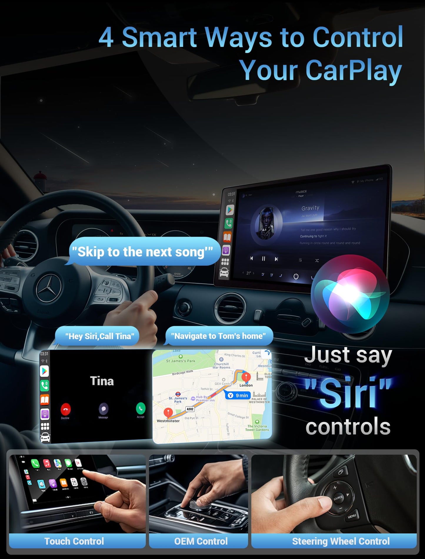 Wireless CarPlay Adapter - Converts Wired to Wireless CarPlay in 5 Seconds, Plug & Play, A7 Dual-Core Chip, Zero Latency, Stable Connection, Compatible with Apple iPhone iOS 10+ & Vehicles 2015+