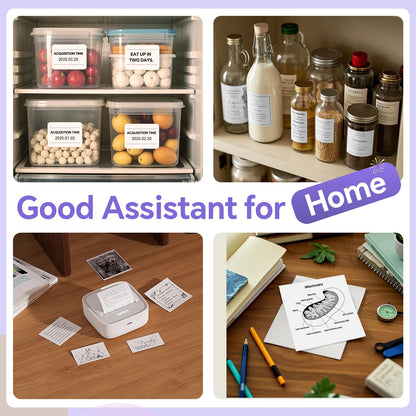 HPRT Mini Printer Sticker Maker with 1 Rolls Paper, Bluetooth Portable Thermal Printer, Print Pods Printer for Pictures, Study Notes, Kid's DIY Creation, Memo, List, Compatible with Phone