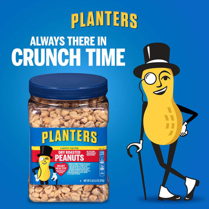 Planters Lightly Salted Dry Roasted Peanuts (6 ct Pack, 2.2 lb Containers)