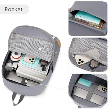 abshoo Basic School Backpack For College Middle High School Water Resistant Bookbag Travel Daypack(Gray)