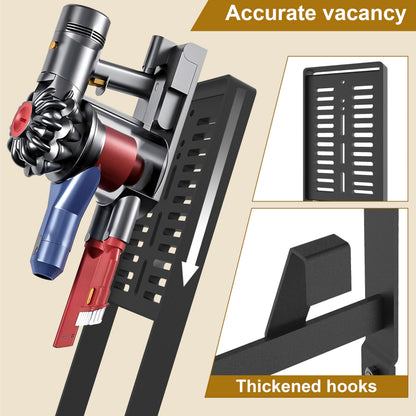 OUTBROS Vacuum Stand,Stable Metal Storage Bracket Compatible with Dyson V15 V12 V11 V10 V8 Series Handheld Cordless Vacuum Cleaners and Accessories and Attachments, Black
