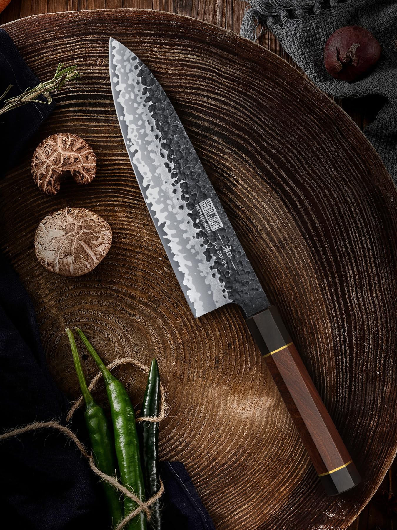 HOSHANHO 8 Inch Japanese Gyuto Chef Knife, 9 Layers 10Cr15CoMoV High Carbon Steel Kitchen Knife, Professional Hand Forged Cooking Knife with Ergonomic Rosewood Handle