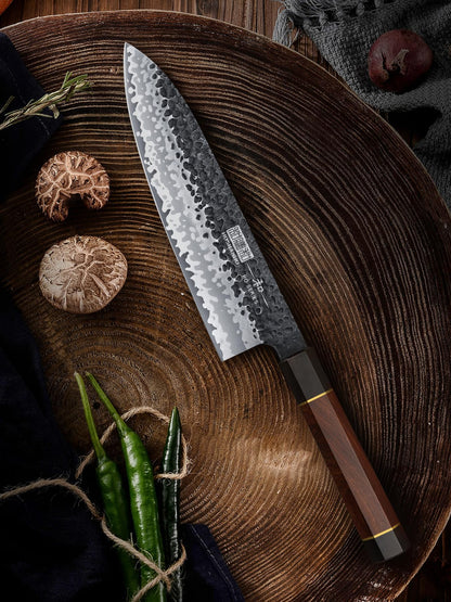 HOSHANHO 8 Inch Japanese Gyuto Chef Knife, 9 Layers 10Cr15CoMoV High Carbon Steel Kitchen Knife, Professional Hand Forged Cooking Knife with Ergonomic Rosewood Handle