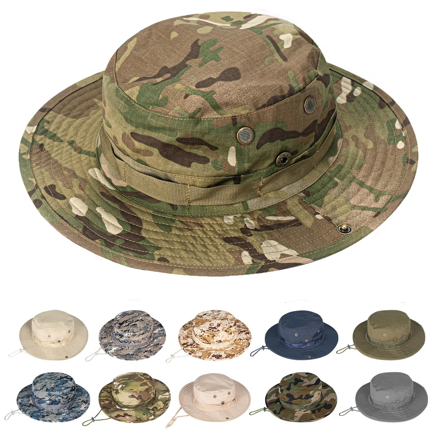 Rosoz Sun Hats for Men Women Boonie Hat UPF 50+ Bucket Hat Wide Brim UV Protection Fishing Hiking Safari Outdoor Hats