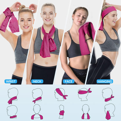 U-pick Cooling Towels Bulk [40"x12"] Stay Cool Neck Rags for Hot Weather Gym, Yoga, Workout, Golf, Sports, Camping,Travel