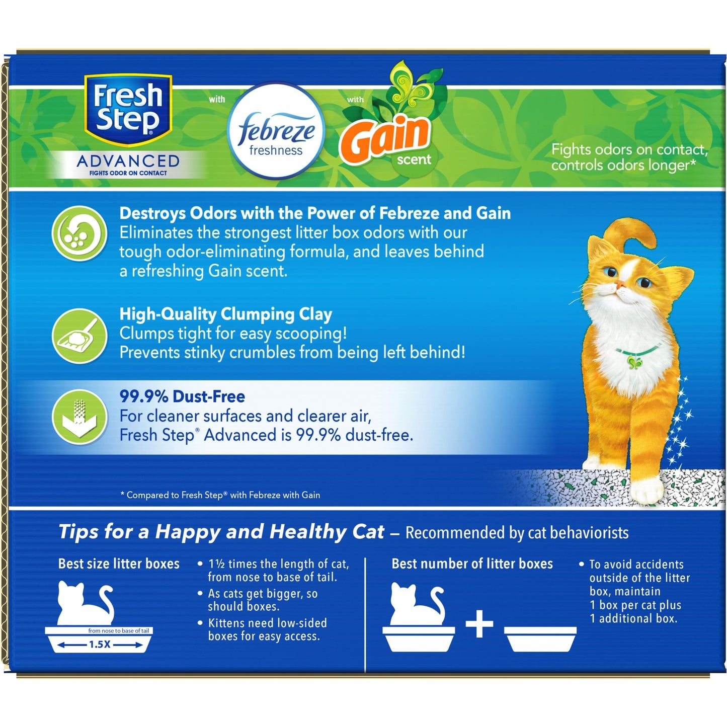 Fresh Step Clumping Cat Litter, With Gain, Advanced, Extra Large, 37 Pounds total (2 Pack of 18.5lb Boxes)