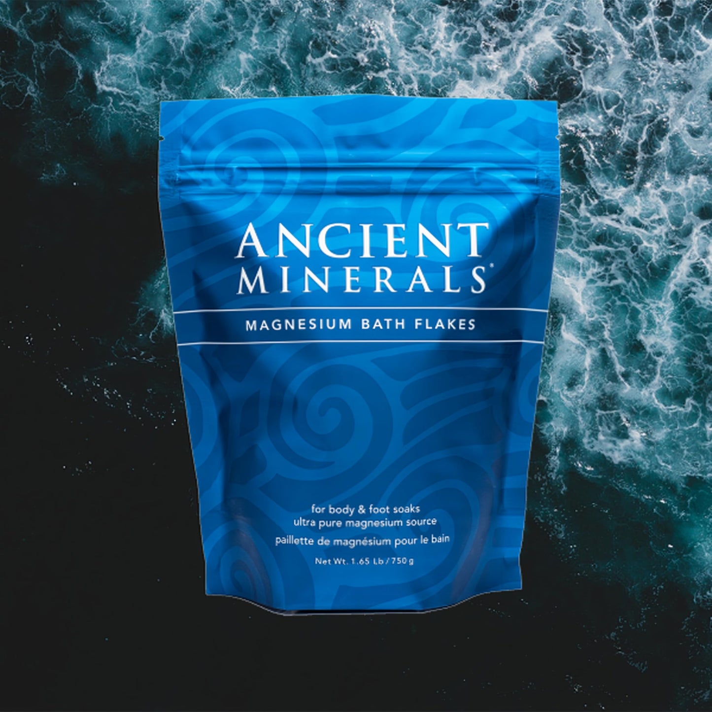 Ancient Minerals Magnesium Bath Flakes of Pure Genuine Zechstein Chloride - Resealable Magnesium Supplement Bag That Will Outperform Leading Epsom Salts 1.65 lbs