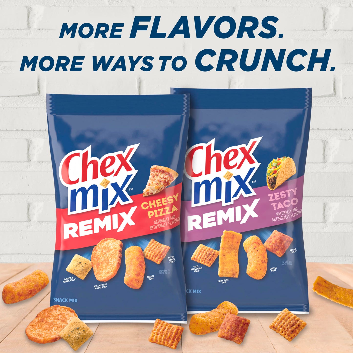 Chex Mix Snack Mix, Remix Cheesy Pizza, Savory Snack Bag, 11 oz