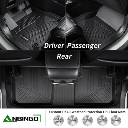 ANBINGO® Floor Mats & Seatback Cargo Liner for 2025 BMW X3 (30 xDrive / M50 xDrive) / 2025 X3 All Weather TPE Floor Liners / 1st & 2nd Row Custom Mat Full Set/Accessories - Black