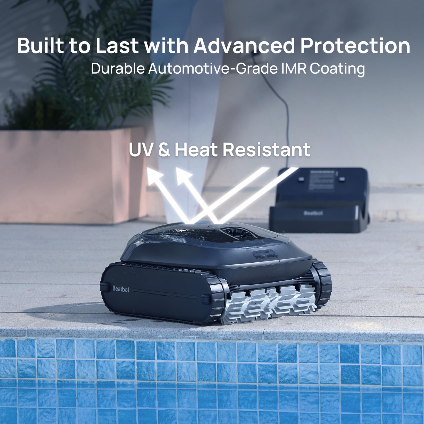 Beatbot AquaSense 2 Cordless Robotic Pool Vacuum Cleaner, Smart Surface Parking, Double-Pass Waterline Scrubbing, Cleans Floor, Walls, and Waterline, Above & In-Ground Pools up to 3,230 sq.ft - Blue