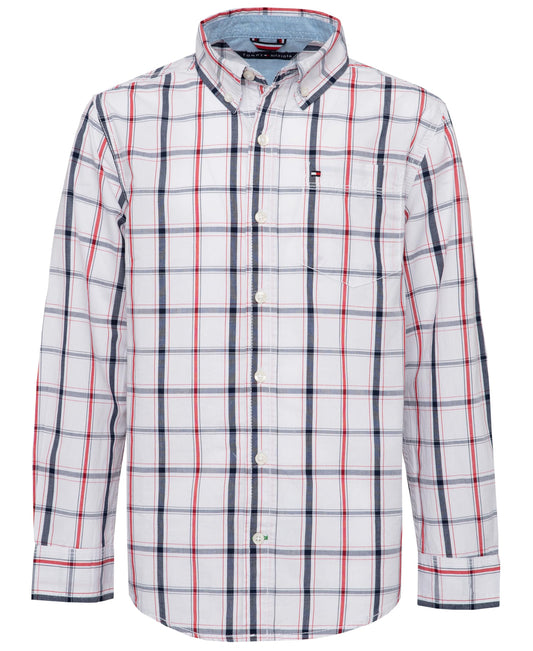 Tommy Hilfiger Big Boys' Samuel Shirt, Classic White, X-Large