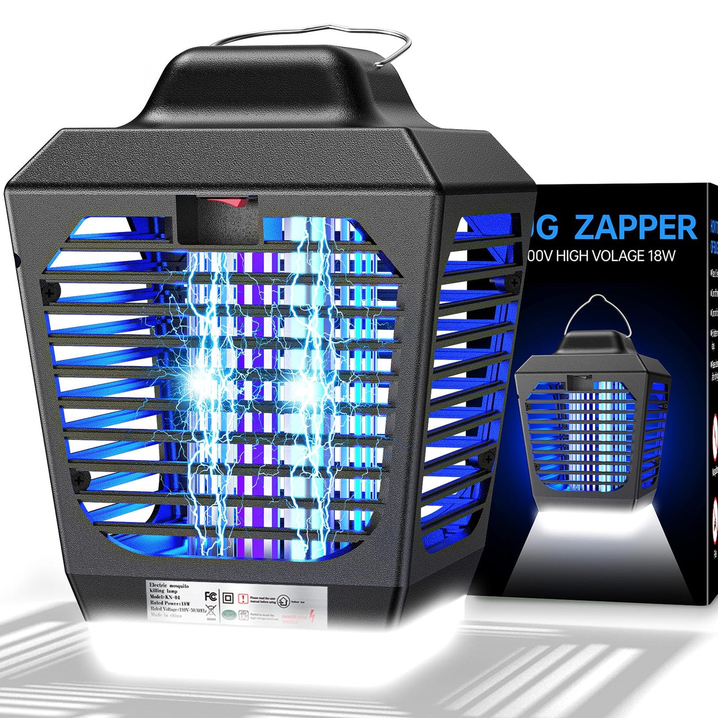 Bug Zapper Outdoor, Mosquito Zapper with LED Light, Fly Zapper Outdoor Indoor, Insect Zapper Electric Fly Traps, Plug in Mosquito Killer for Patio Yard
