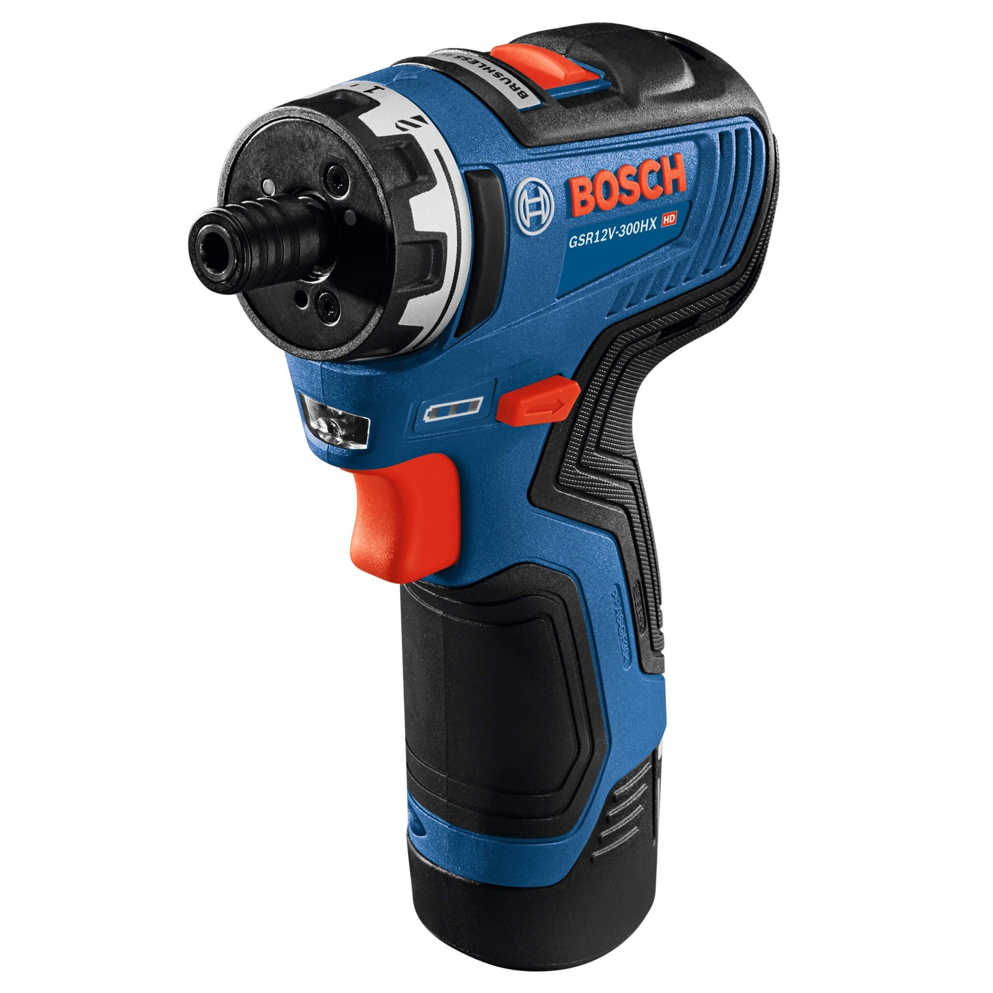 BOSCH GSR12V-300HXB22 12V Max Brushless 1/4 In. Hex Two-Speed Screwdriver Kit with (2) 2.0 Ah Batteries