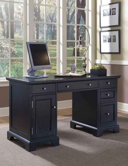 Homestyles Bedford Black Pedestal Desk