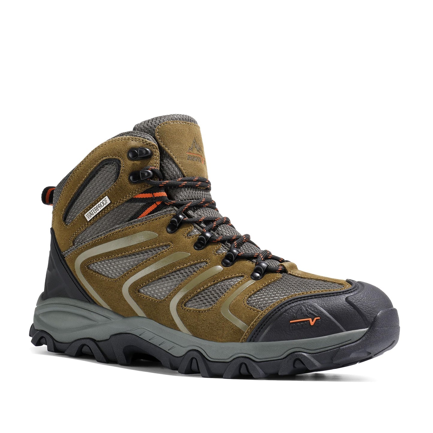 NORTIV 8 Men's Ankle High Waterproof Hiking Boots Outdoor Lightweight Shoes Trekking Trails Armadillo,Size 10.5,OLIVE-SUEDE,160448_M