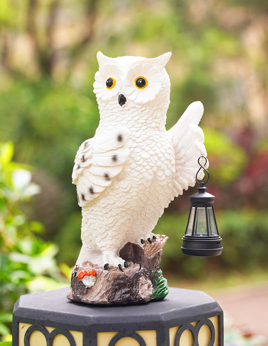 Plaitaoai Owl Solar Garden Statues Outdoor Decor-Outdoor Statues for Garden,Patio, Balcony, Yard Ornament-Birthdays Gifts for Women,Mom,Grandma,Wife,Sister