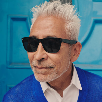 Amazon Echo Frames (newest model) + Echo Show 8 (newest model), Smart Glasses with Alexa, Rectangle frames in Classic Black with polarized sunglass lenses