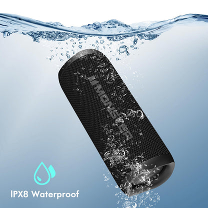 Monster Bluetooth Speaker, Wireless Portable Outdoor Bluetooth Speakers, 60W True Wireless Stereo IPX8 Waterproof, Dual PairingBluetooth 5.4 Built-in Mic, Black