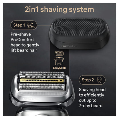 Braun Series 9 PRO+ Electric Razor for Men, 5 Pro Shave Elements & Shave-Preparing ProComfort Head, Closeness & Skin Comfort, SmartCare Center, PowerCase for Mobile Charging, Wet & Dry Use, 9599cc