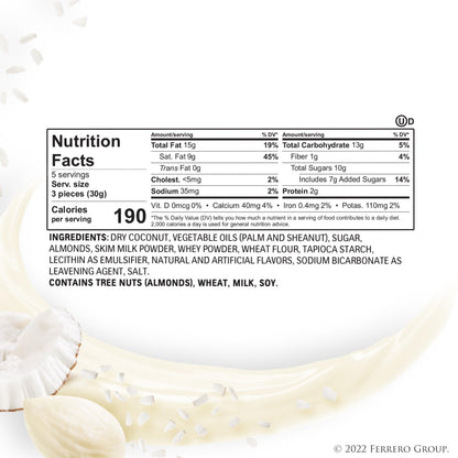 Raffaello, Bulk 6 Pack, 15 Count, Premium Gourmet White Almond, Cream and Coconut, Perfect for Holiday Gift Baskets, 5.3 oz Each