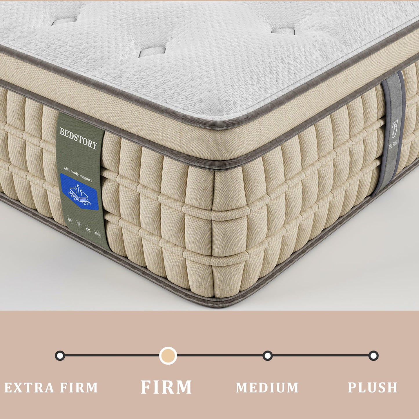 BedStory Extra Firm King Mattress 12 inch - Pain-Relieving Hybrid Mattress for Extra Lumbar & Hip Support - No Sagging Bed in a Box - 365-Night Trial - No Odor, Fiberglass-Free, CertiPUR-US Certified