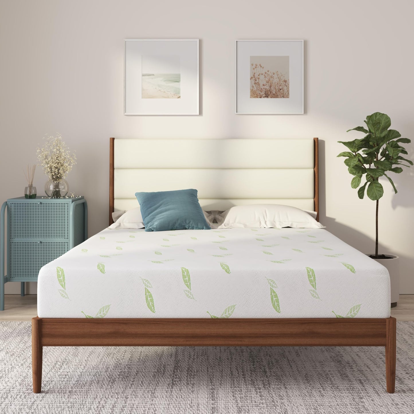 NapQueen Full Size Mattress, 12 Inch Anula Green Tea Infused Memory Foam Mattress, Full Size Mattress Bed in a Box, CertiPUR-US Certified Mattress