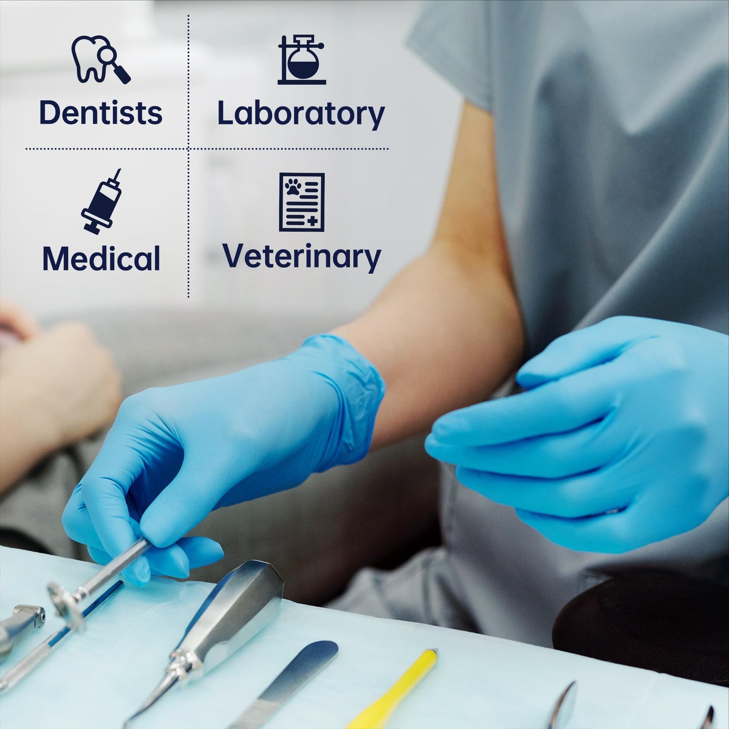 Supmedic Medical Nitrile Exam Gloves, Latex-Free, Powder-Free, Food Safe, Cooking Food Prep, Disposable Gloves, Blue, 100 Pcs (Medium)