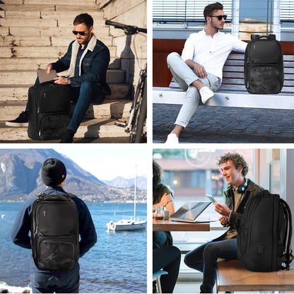 BJIAX Business Backpack for Men, High Tech Laptop Backpack with USB Charging Port and Ergonomic Design, 40L Waterproof Travel Work College Commuter Backpack Fits 17.3 Inch Tablet, Notebook