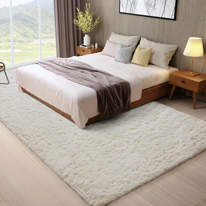 Ophanie 8x10 Area Rugs for Living Room, Upgrade Non-Slip Fluffy Soft Large Shag Bedroom Carpet, Ivory Big Indoor Thick Nursery Rug, Carpets for Boy and Girls Room Dorm Home Decor Aesthetic