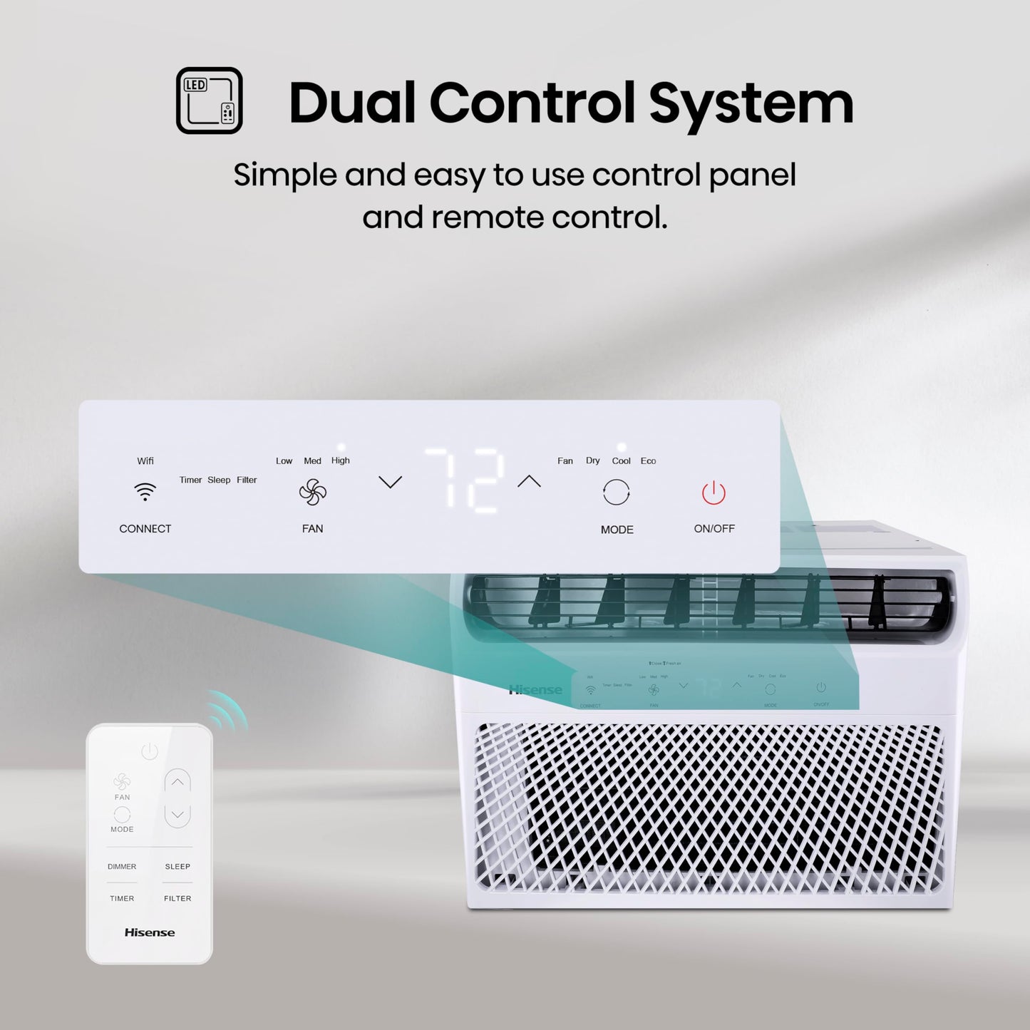 Hisense WC12W25A 12,000 BTU Smart Window Air Conditioner, White