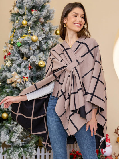 Moss Rose Women's Travel Gift Shawl Wrap Poncho Ruana Cape Open Front Cardigan for Fall Winter Holiday