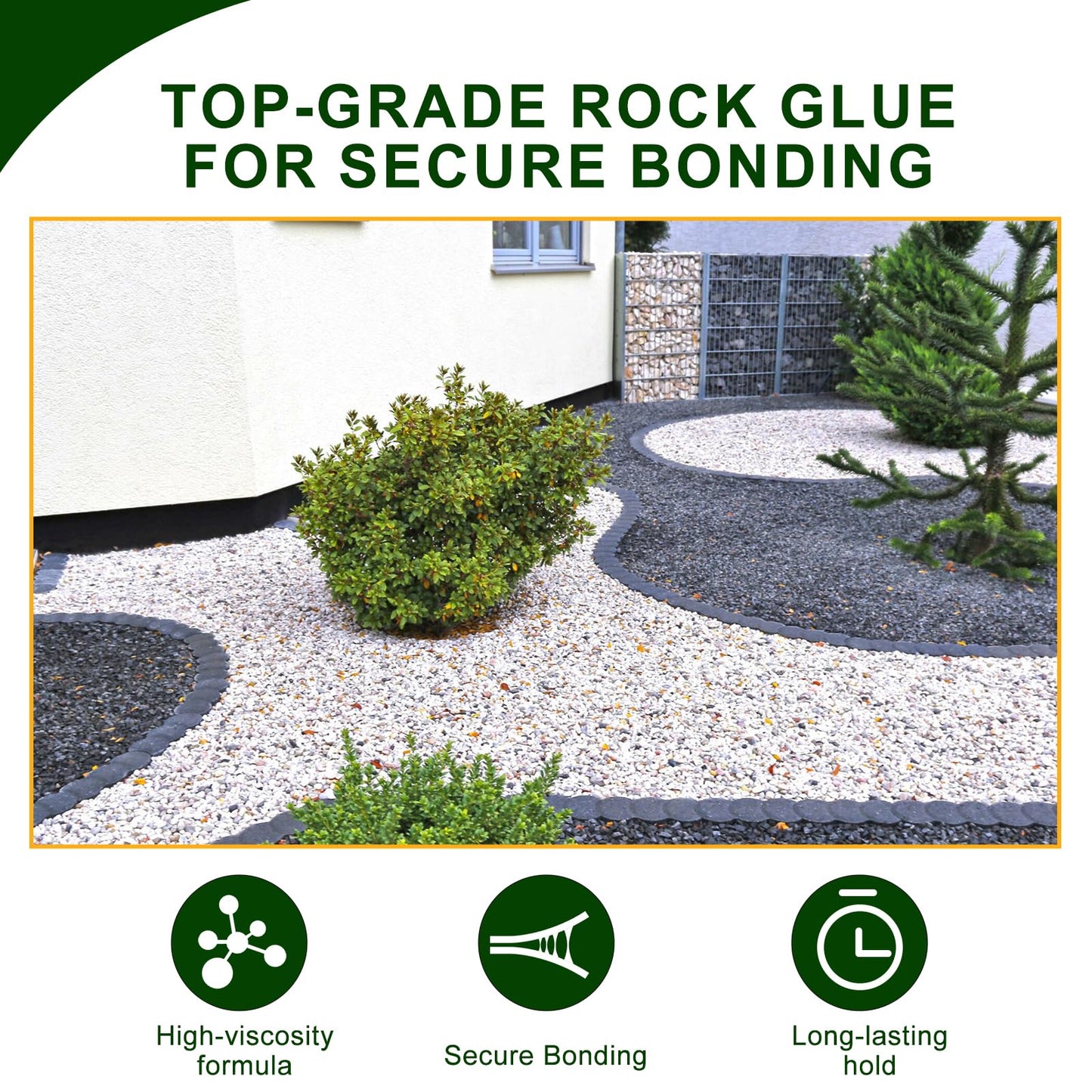 Teexpert 1 Gallon Rock Glue for Landscaping – Strong Pea Gravel Binder & Stone Adhesive for Walkways, Yards, Patios, and Decorative Driveway Edges