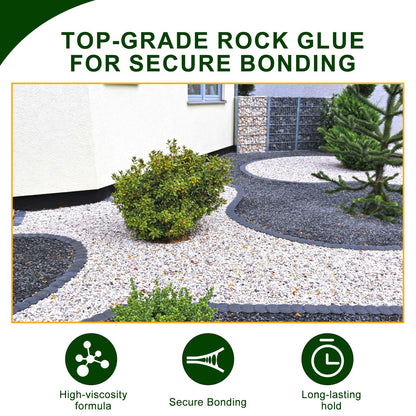 Teexpert 1 Gallon Rock Glue for Landscaping – Strong Pea Gravel Binder & Stone Adhesive for Walkways, Yards, Patios, and Decorative Driveway Edges