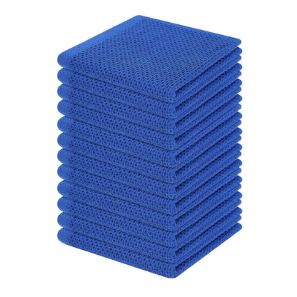 Homaxy 100% Cotton Waffle Weave Kitchen Dish Cloths, Ultra Soft Absorbent Quick Drying Dish Towels, 12 x 12 Inches, 12-Pack, Blueberry