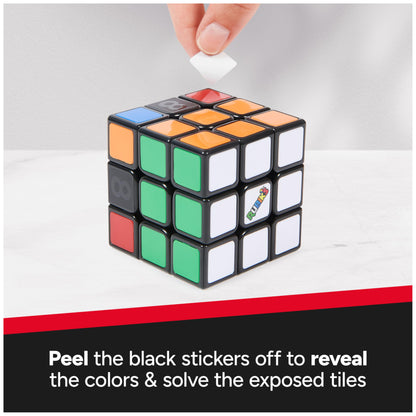 Rubik’s Cube Coach Cube, Learn to Solve 3x3 Cube with Stickers, Guide, & Videos, Stress Relief Fidget Toy, Adult Toy Fidget Cube for Ages 8+