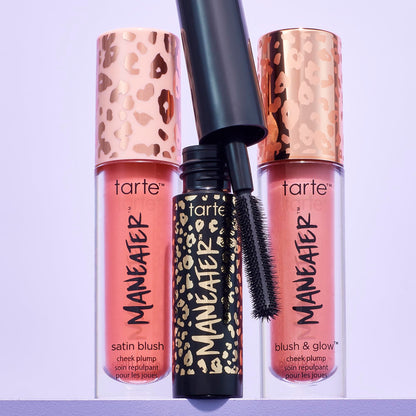 tarte viral maneater must haves mascara & blush trio - pink & pink coral - travel size