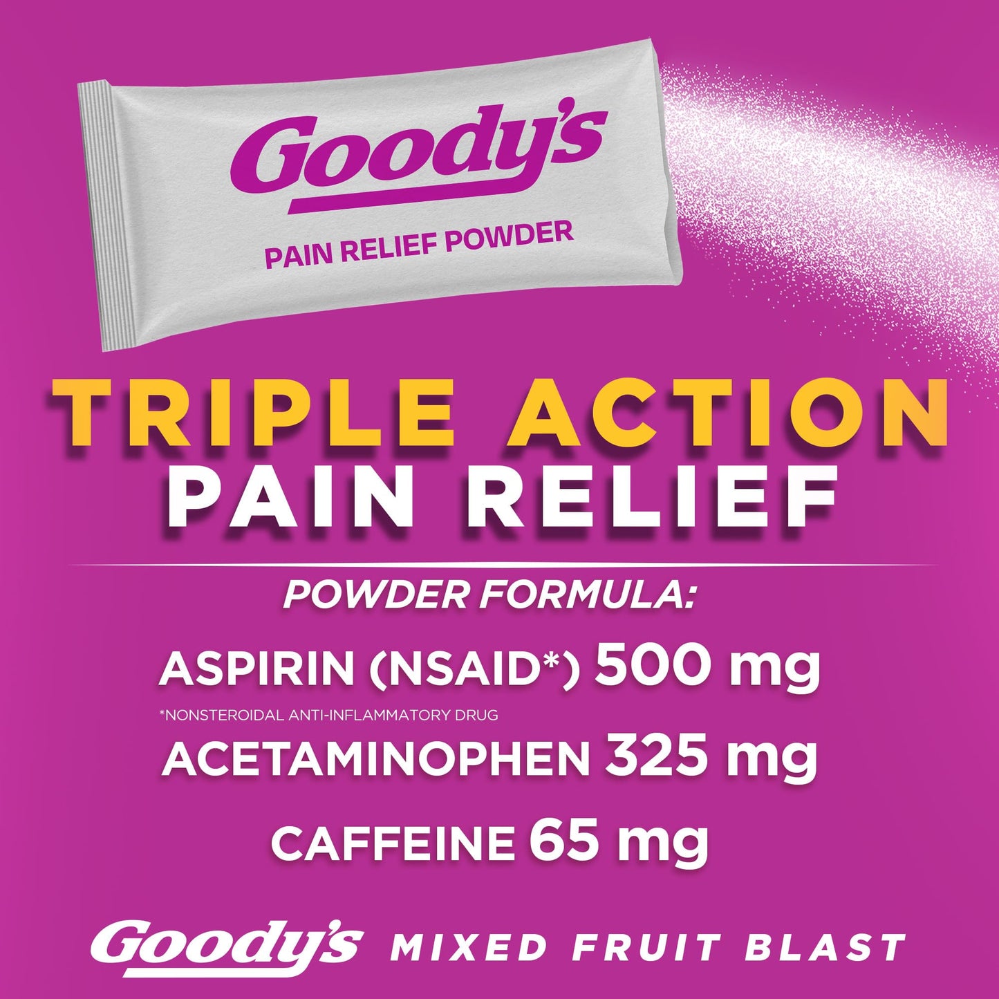 Goody's Extra Strength Headache Powder, Mixed Fruit Blast Flavor Dissolve Packs, 24 Individual Packets (2 Pack)