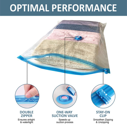 Vacuum Storage Bags, 10 Combo (5 Large/5 Jumbo) Space Saver Bags Vacuum Seal Bags with Pump, Space Bags, Vacuum Sealer Bags for Clothes, Comforters, Blankets, Bedding