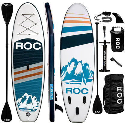 Roc Inflatable Stand Up Paddle Boards with Premium SUP Paddle Board Accessories, Wide Stable Design, Non-Slip Comfort Deck for Youth & Adults (Navy, 10 FT)