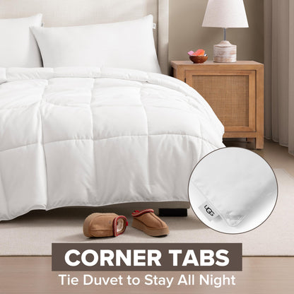 UGG Danielle Full/Queen Comforter Duvet Insert Cooling Lightweight Down Alternative Hypoallergenic Washable Quilted Fluffy Comforter Blanket with Corner Tabs for Duvet Cover, Full/Queen, Bright White