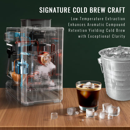 TENKER Espresso Machine with Grinder, 20 Bar Coffee Machine with Milk Frother for Home, All-in-One Stainless Steel Coffee Maker to Make Latte, Cappuccino, Hot or Cold Brew Iced Coffee