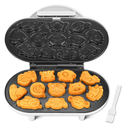 SugarWhisk Animal Mini Waffle Maker for Kids, Mini Pancakes Maker Machine with 12 Different Animal Pancake Molds, Small Waffle Maker Iron, Excellent Christmas Gift for Kids & Adult