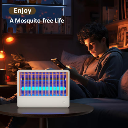 BuggyBands Bug Zapper Indoor, Hybrid Spectrum Electric Fly Zapper with 2 Extra Replacement Bulbs, Quiet Mosquito Trap Insect Killer for Fruit Flies Moths and Gnats